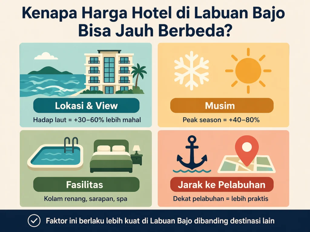 faktor yang mempengaruhi harga hotel di labuan bajo lokasi musim fasilitas