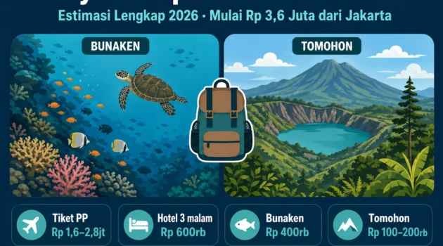 estimasi biaya backpacker manado 4 hari dari jakarta
