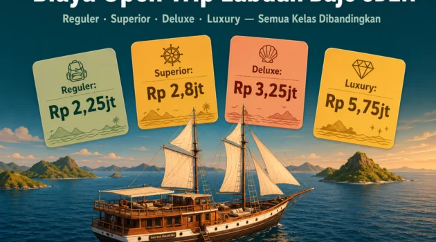 estimasi biaya open trip labuan bajo 3d2n semua kelas kapal