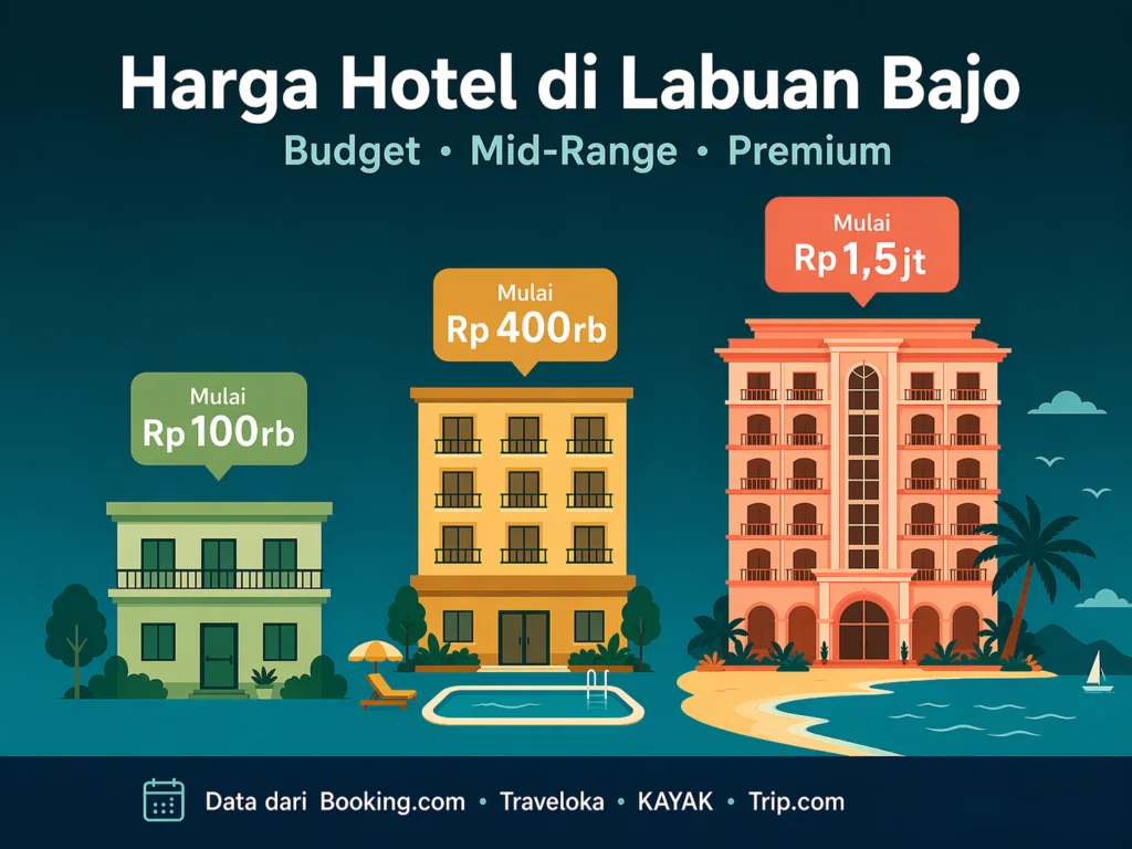 perbandingan harga hotel labuan bajo budget mid-range premium