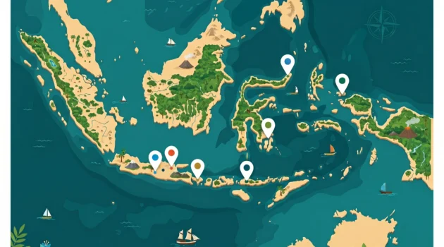Peta destinasi wisata Indonesia dari Jawa hingga Papua dengan estimasi biaya per orang