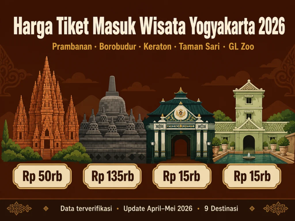 harga tiket masuk wisata yogyakarta 2026 prambanan borobudur keraton taman sari