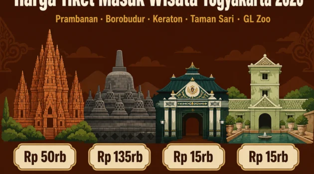 harga tiket masuk wisata yogyakarta 2026 prambanan borobudur keraton taman sari