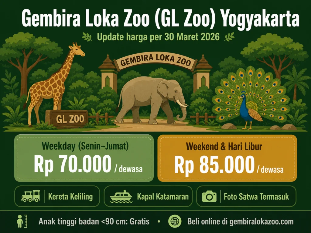 tiket masuk gembira loka zoo yogyakarta 2026 harga terbaru weekday weekend