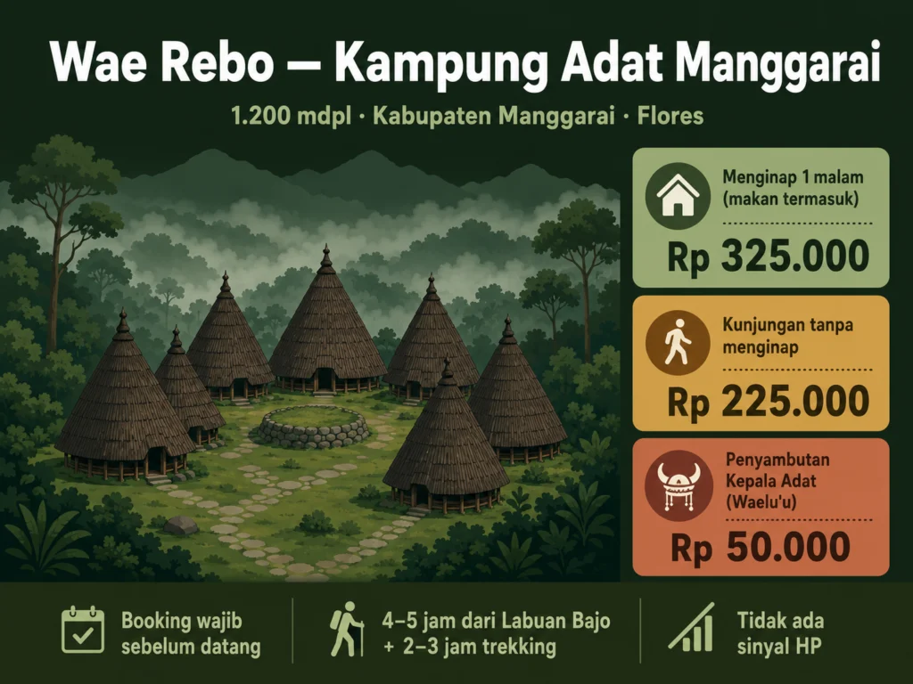 wae rebo desa adat manggarai tiket masuk menginap flores 2026
