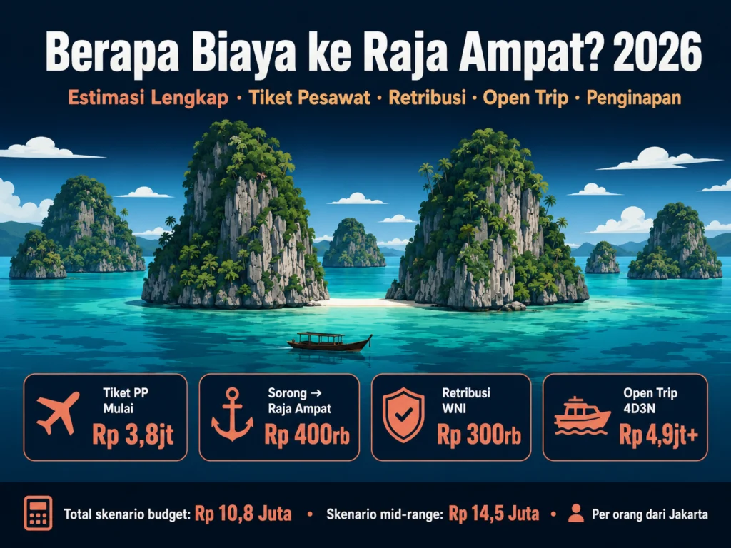 biaya ke raja ampat 2026 estimasi lengkap tiket pesawat retribusi open trip